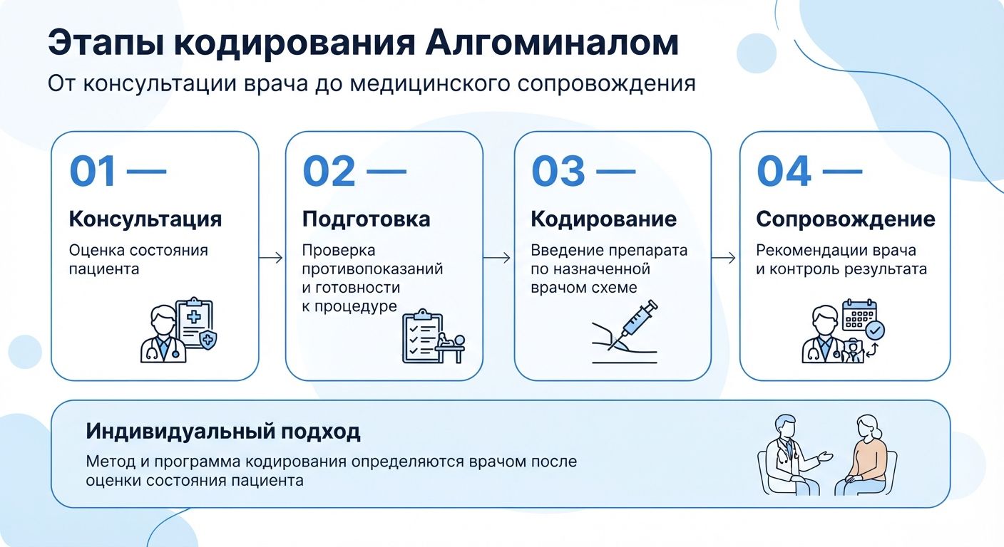 Кодирование препаратом «Алгоминал» в Мытищах инфографика
